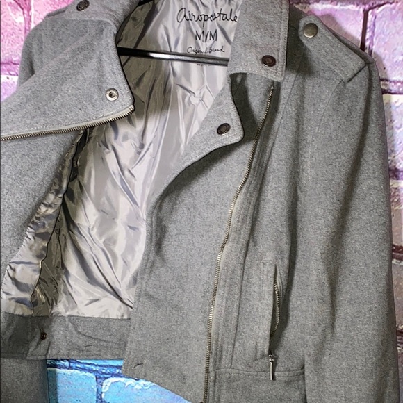 Aeropostale Women's Jacket Medium Gray Satin - Picture 6 of 7